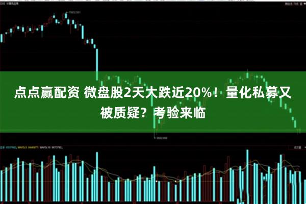点点赢配资 微盘股2天大跌近20%！量化私募又被质疑？考验来临