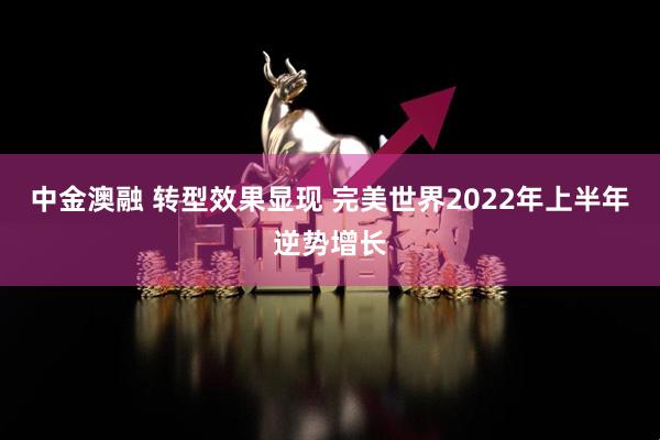 中金澳融 转型效果显现 完美世界2022年上半年逆势增长